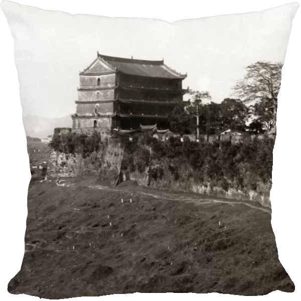 Five storied pagoda, Canton, (Guangzhou) Japan, circa 1870s. Date: circa 1870s