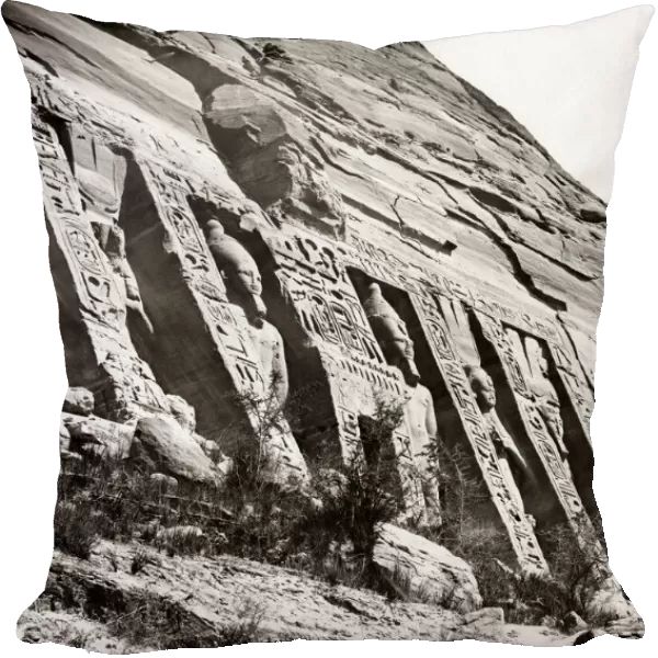 The small temple at Abu Simbel, Egypt, circa 1880s. Date: circa 1880s