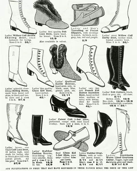 A Variety of ladies boots 1926