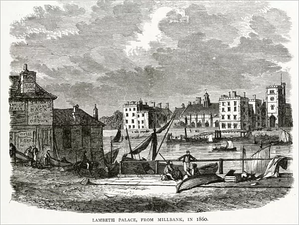 Lambeth Palace from Millbank 1860