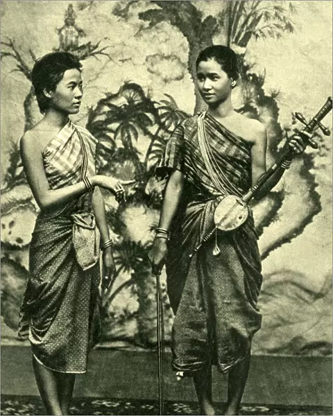 Two musician dancers of Cambodia, South East Asia