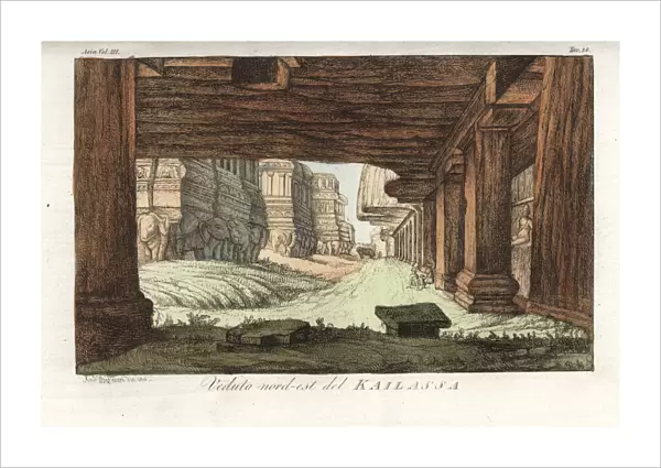 North-east view of the Kailasa temple, Ellora