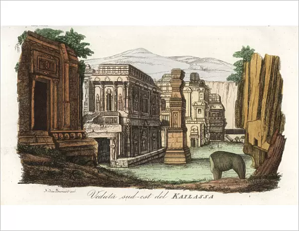 South-east view of the Kailasa temple, Ellora