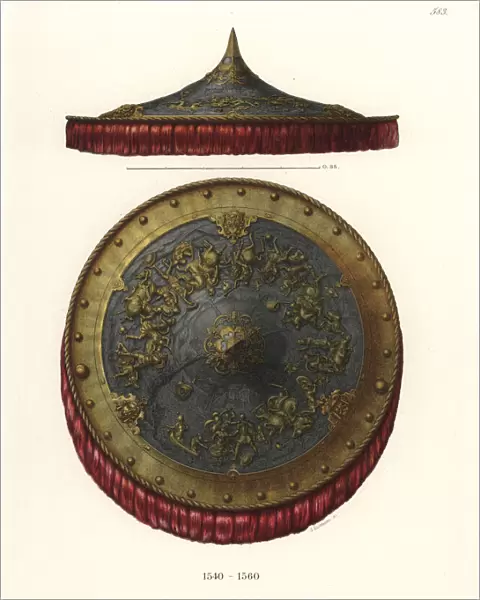 Richly decorated German shield from the mid 16th century