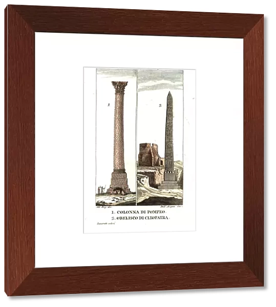 Pompeys Pillar 1, and the obelisk of Cleopatra 2