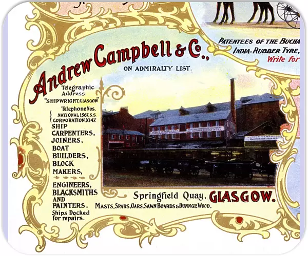 Advert, Andrew Campbell & Co, Ship Builders, Glasgow