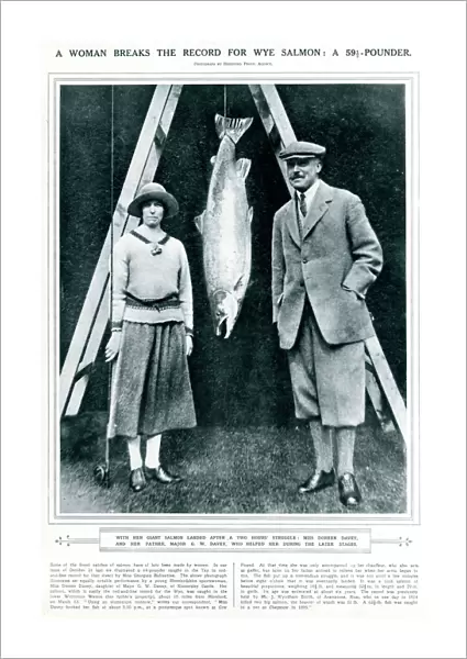 Doreen Davey with record-breaking Wye salmon 1923