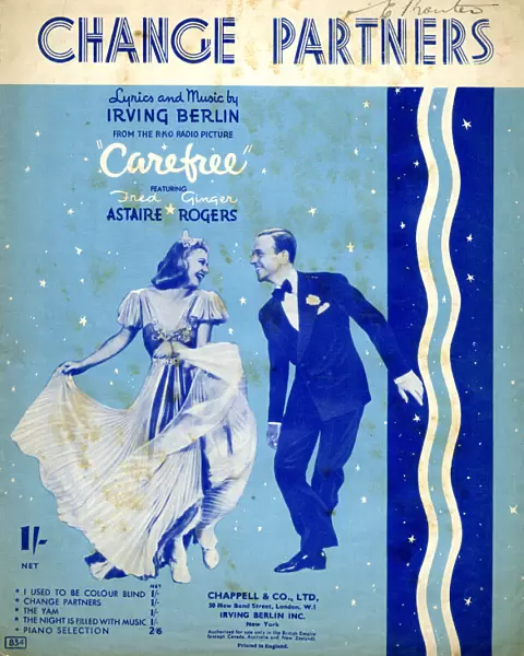 Music cover, Change Partners, Fred Astaire, Ginger Rogers