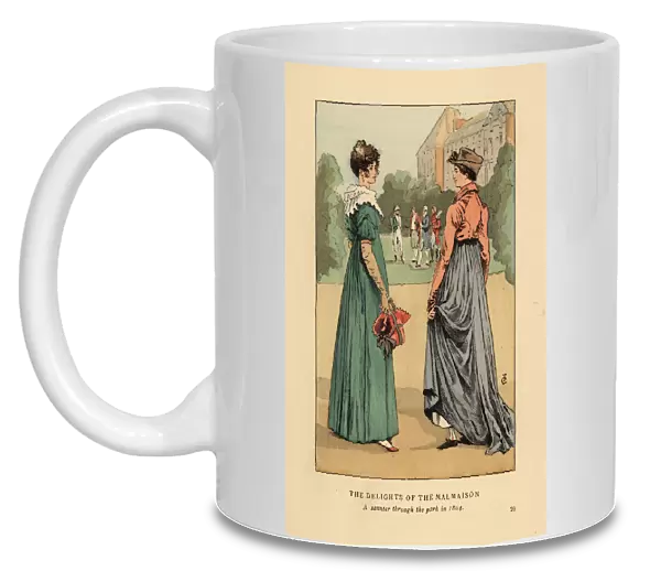 Fashionable women enjoying the delights of Malmaison, 1804