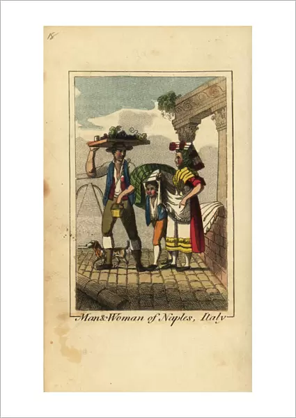 Man and woman of Naples, Italy, 1818