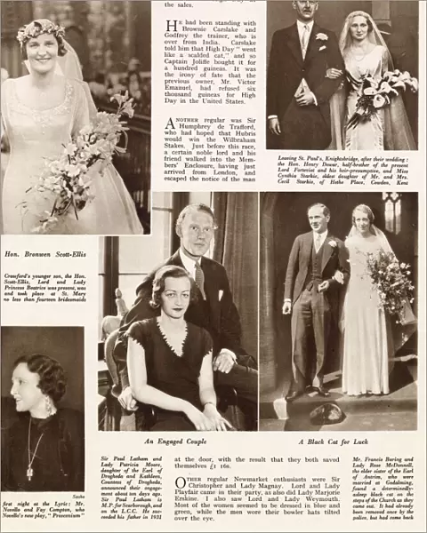 Sir Paul Latham and Lady Patricia Moore engaged 1933
