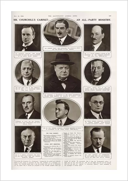 Mr Churchills cabinet: an all-party ministry. New war cabinet of Winston Churchill