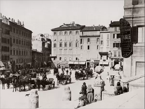 c. 1880s Italy rome - Piazza di Spagna - Spanish Steps
