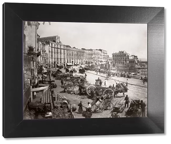 c. 1880s Italy - along the seafront in Naples Napoli