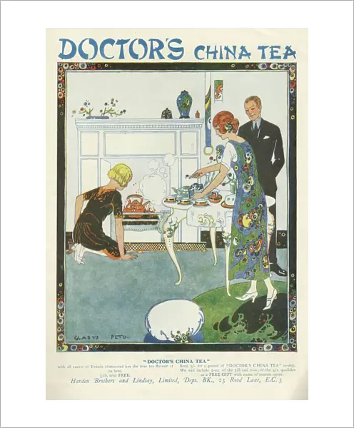 Advertisement for Doctors China Tea by Gladys Peto, done in her characteristic