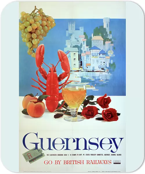 Poster advertising Guernsey, Channel Islands - Go By British Railways