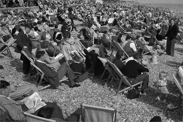 Crowded beach at Littlehampton, Sussex