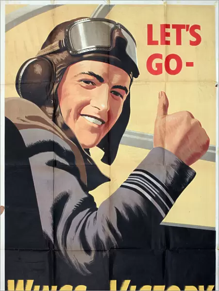 WW2 poster, Wings for Victory, Lets Go, National Savings. Date: circa 1944