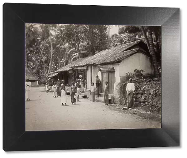 Village street scene, Ceylon, now Sri Lanka