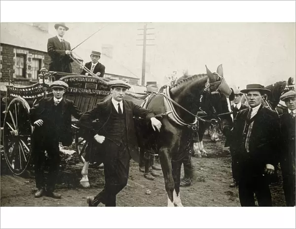 Men of a Co-Operative - Bethesda Street, Merthyr, Wales. Date: circa 1909