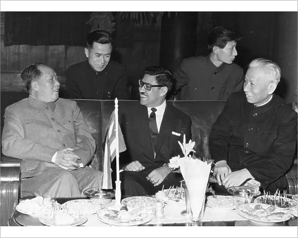 Mao Zedong, Chinese Communist leader, with visitors