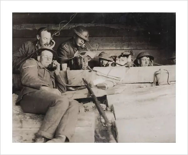 British soldiers on field telephones, WW1
