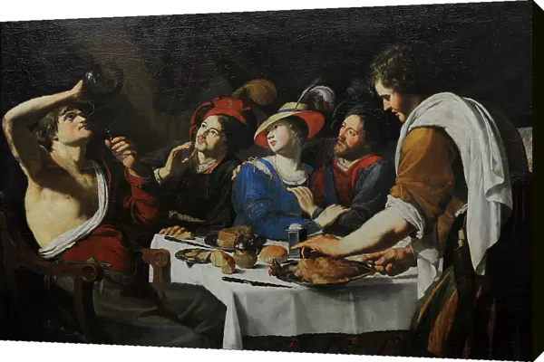 Theodoor Rombouts. Flemish painter. Banquet Scene