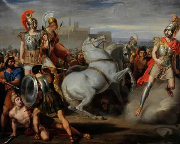 Diomedes, assisted by Minerva, wounds Mars by Tegeo