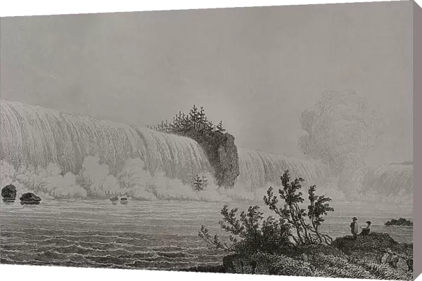 United States. Niagara Falls. Engraving by Milbert