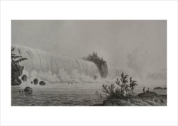 United States. Niagara Falls. Engraving by Milbert