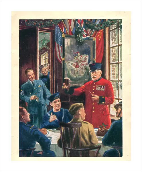 WW2 Christmas Card, The Toast Is Freedom