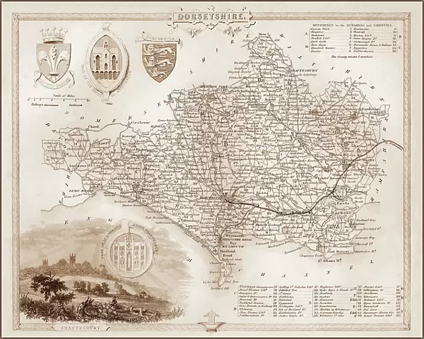 1840s Victorian Map of Dorset