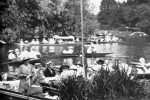Boating at Hampton Court London in 1910