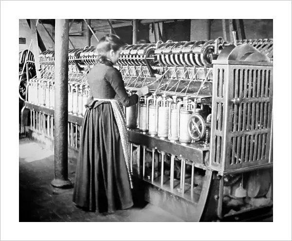 Production of linen, a Roving Frame, Victorian period