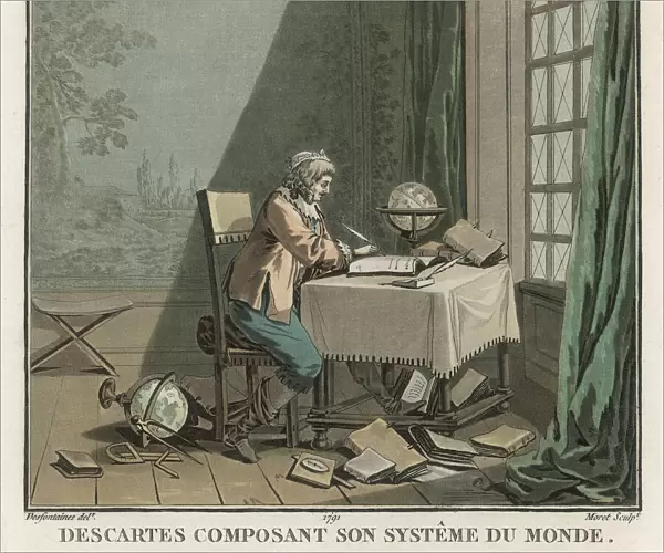 Rene Descartes at Desk