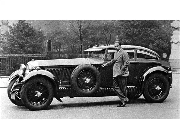 Captain Woolf Barnato with his Bentley