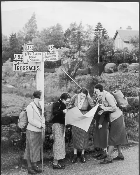 Hikers by Signpost  /  1935