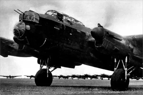 Lancaster Bombers ready to take off, 1942