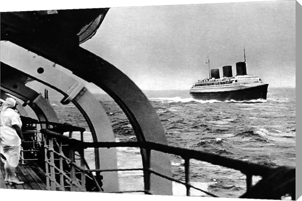 French Liner Normandie at sea, June 1935