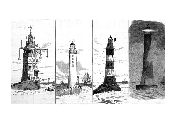 Four of the Eddystone Lighthouses
