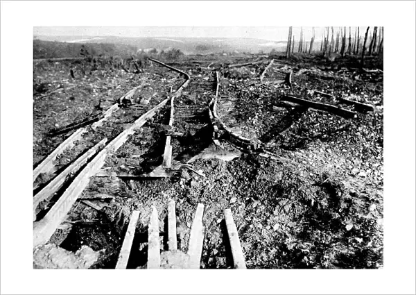 Destroyed Railway at Ancre; First World War, 1916