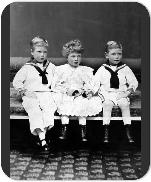 Edward VIII, Princess Mary and George VI when children, c. 19