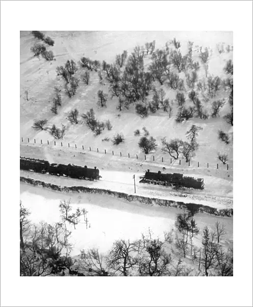 Train snowed in, Wales in the winter of 1947