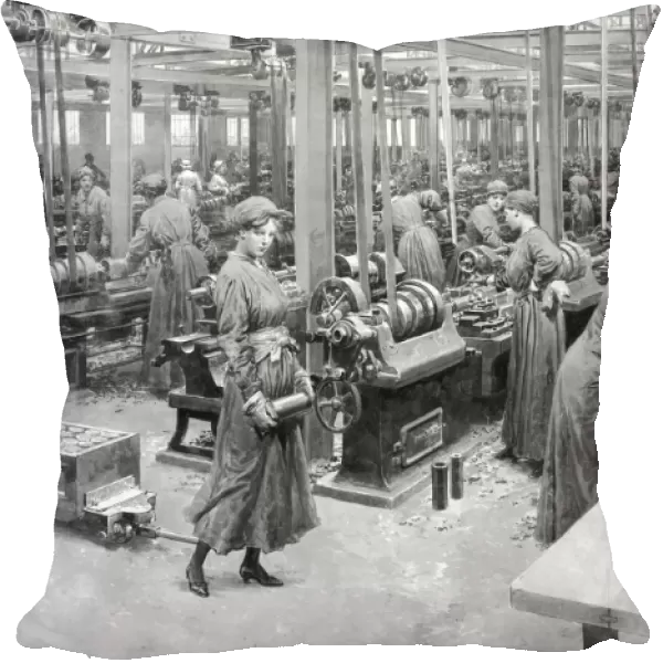 Female munitions workers. By Fortunio Matania