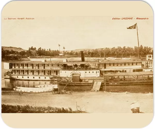 Aswan - Scene on the River Nile with Paddlesteamer