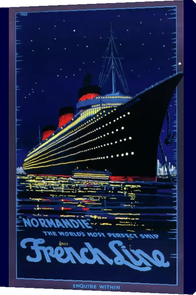 French Line Normandie poster