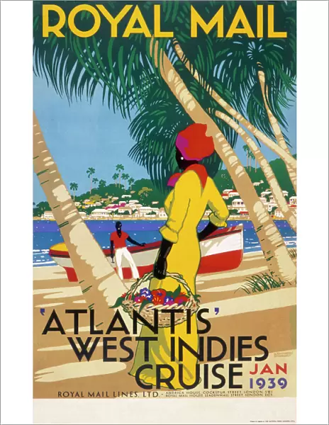 Poster advertising Royal Mail Lines to the West Indies