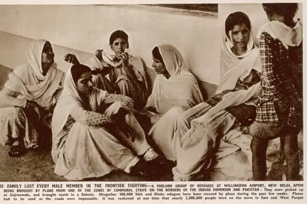 Partition in India - refugees at Willingdon airport, New Del