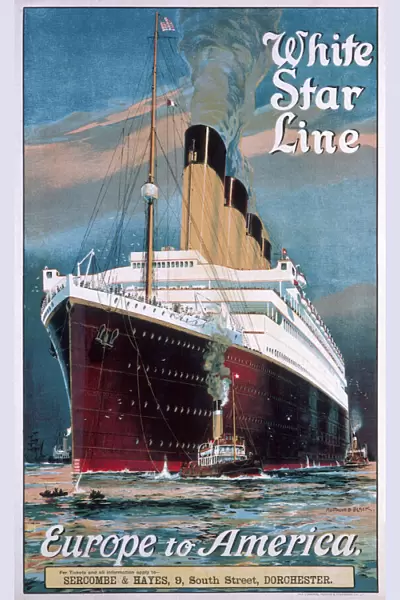 Poster advertising the White Star Line, Europe to America