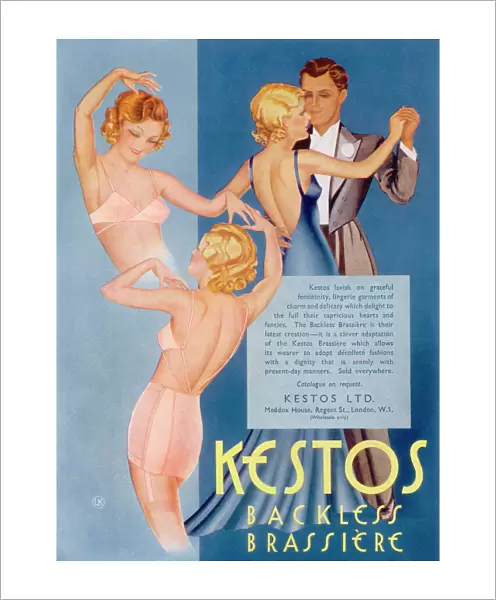 Advertisement for the Kestos Backless Brassiere 1935